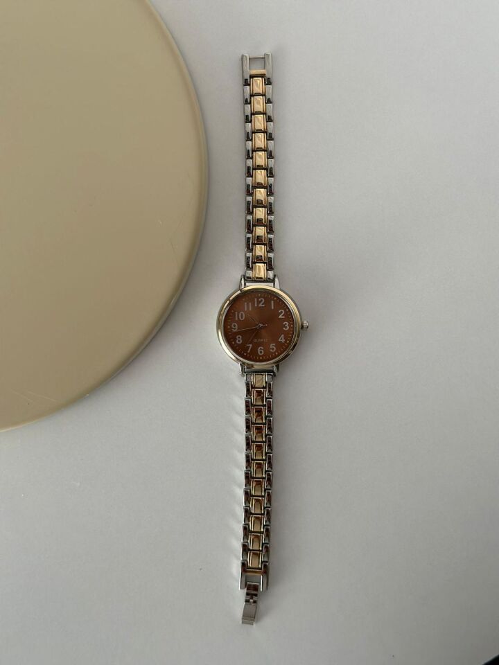 Refined Vintage Kadın Kol Saati (Silvergold Kahverengi)