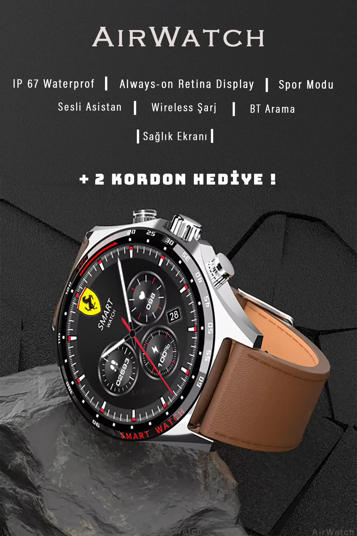 SK27 Business Amoled Ekran Hediye Kordonlu Ios &Andorid Uyumlu Akıllı Saat
