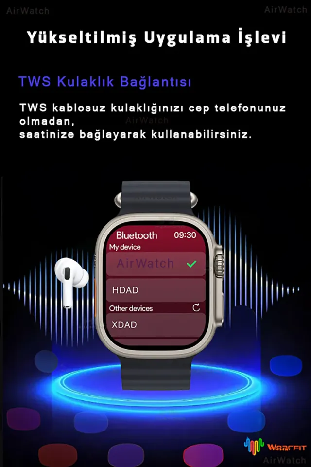 HK 10 Ultra 3 Amoled Ekran Akıllı Saat IOS & Android Tüm Telefonlara Uyumlu Smartwatch (Gri)
