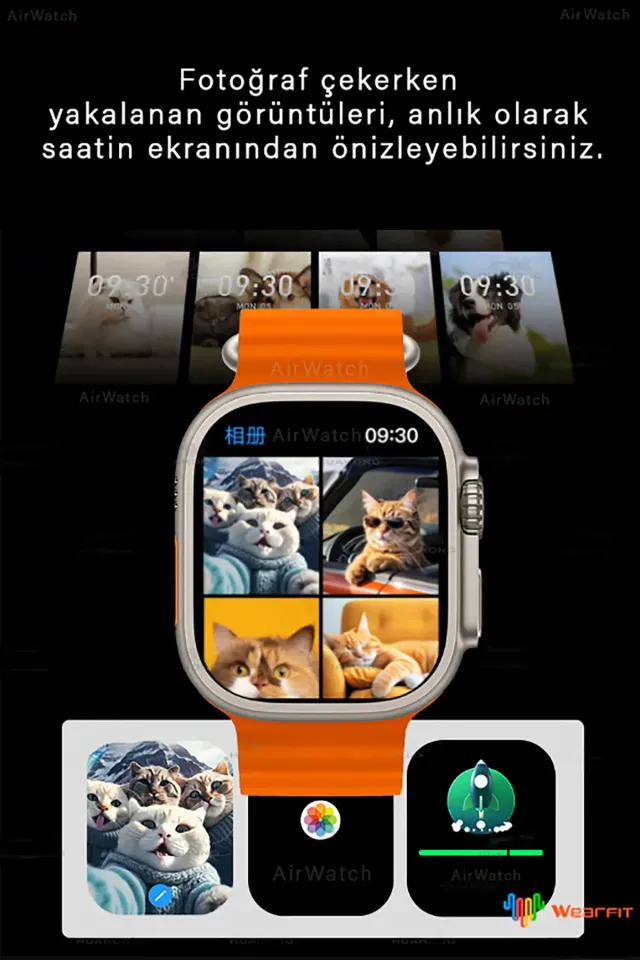 HK 10 Ultra 3 Amoled Ekran Akıllı Saat IOS & Android Tüm Telefonlara Uyumlu Smartwatch (Gri)