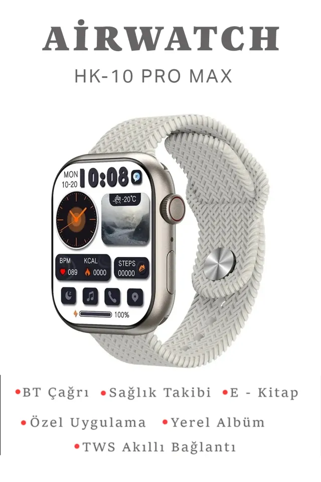 Hk-10 Series Ultra Pro Max Uyumlu Akıllı Saat (Gri)