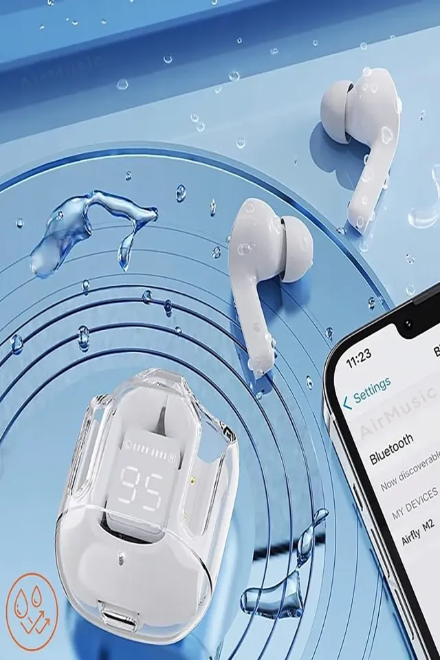 Air77 Bluetooth Kulaklık 8d Stereo Şeffaf LED ekran [ios-Android] Uyumlu Kulaklık