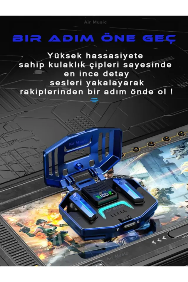 DX-05 Gaming Oyuncu Kulaklığı Ios Ve Android Tüm Telefonlara Uyumlu Siyah Bluetooth Kulaklık (Siyah)