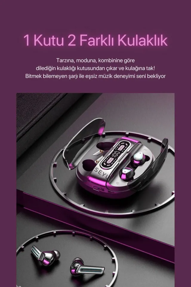 M56 Bluetooth Oyuncu Kulaklık ENC Mod Aktif Ios Ve Android Tüm Telefonlara Uyumlu Bluetooth Kulaklık