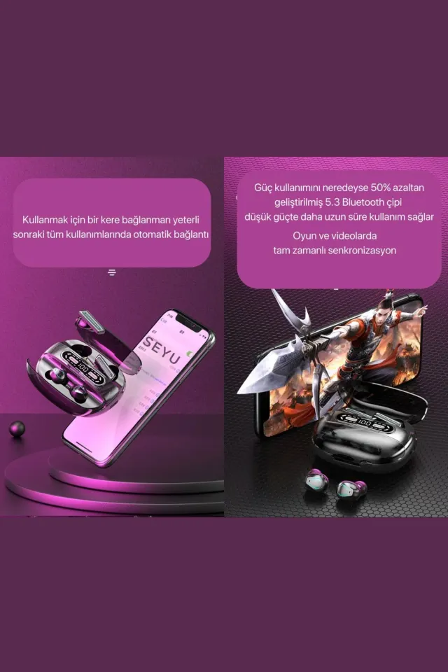 M56 Bluetooth Oyuncu Kulaklık ENC Mod Aktif Ios Ve Android Tüm Telefonlara Uyumlu Bluetooth Kulaklık