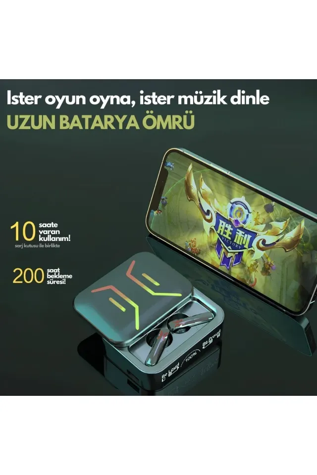 M80 Powerbankli Kablosuz Dokunmatik Mikrofonlu Bluetooth Kulaklık İos Android Uyumlu